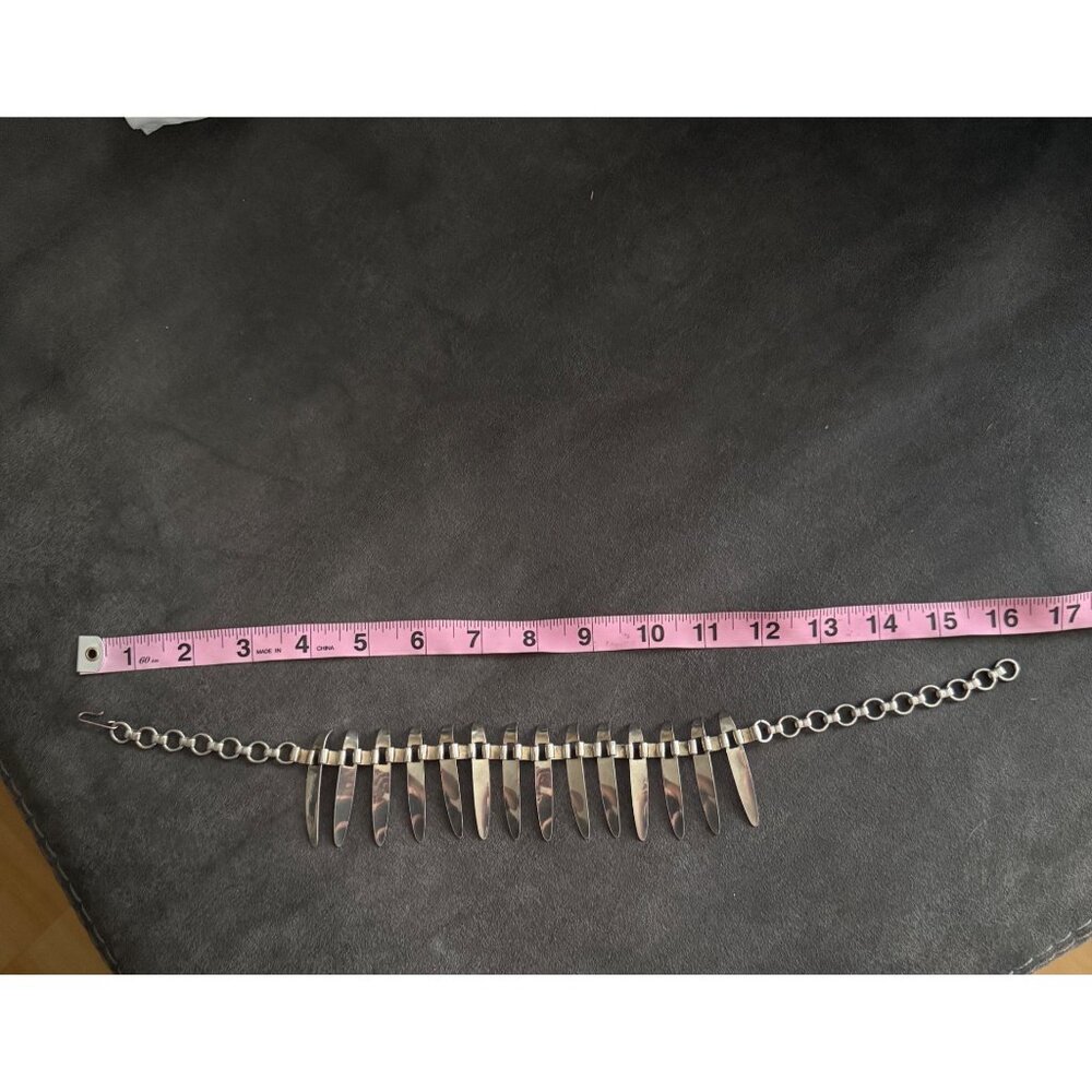 Vintage Industrial Style Chrome Necklace - Picture 4 of 4